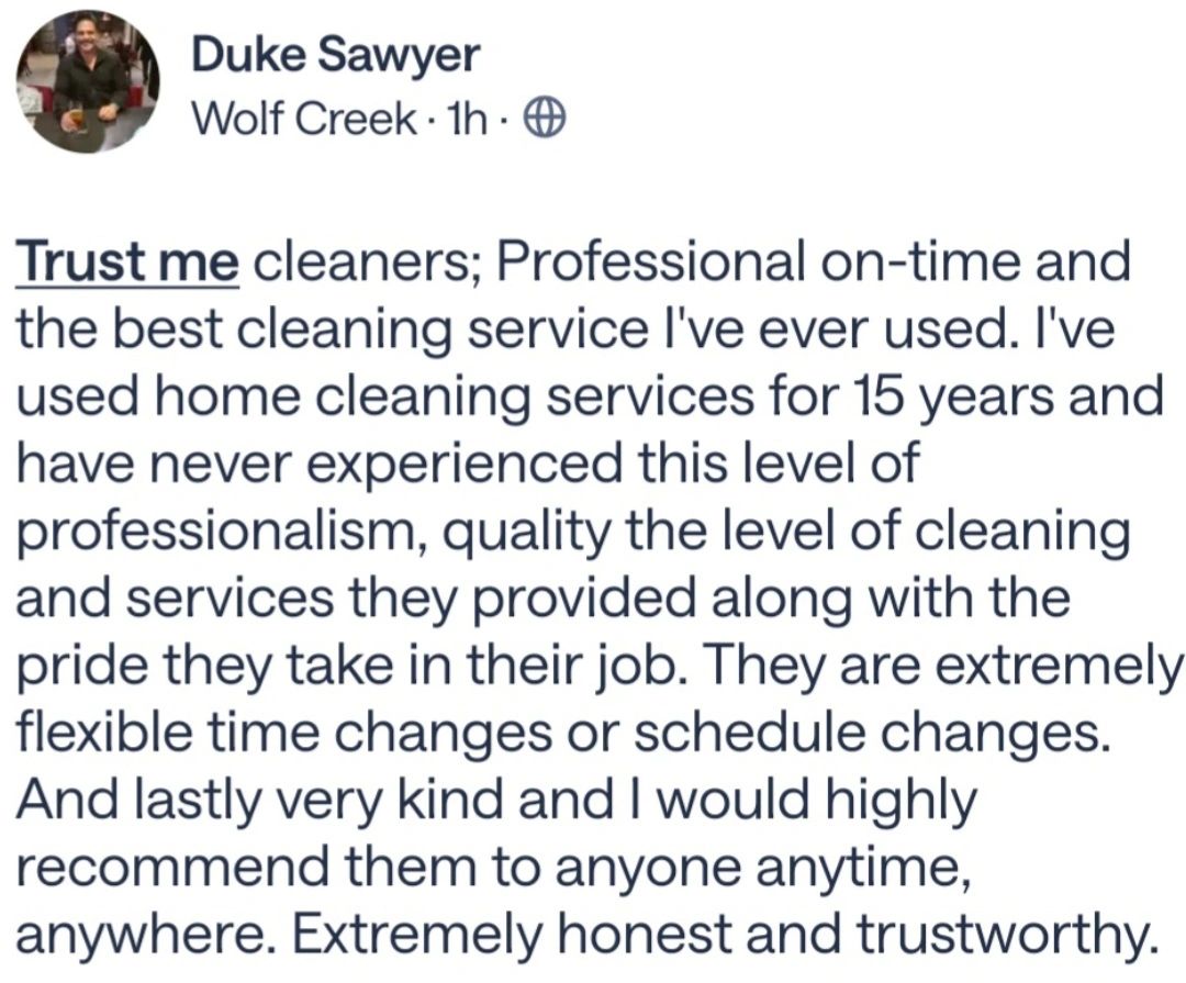 Trust me cleaners customer review 8