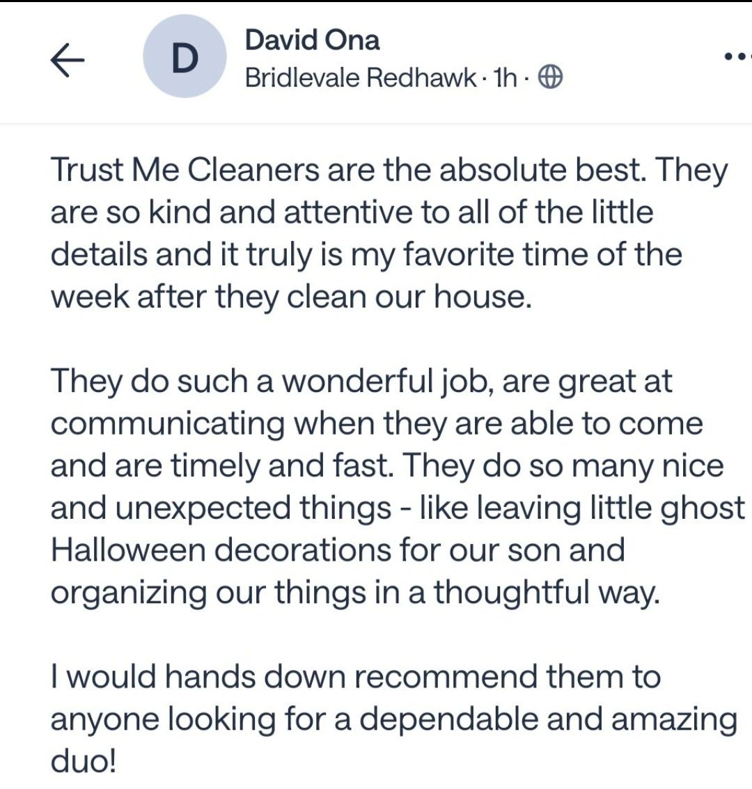 Trust me cleaners customer review 3